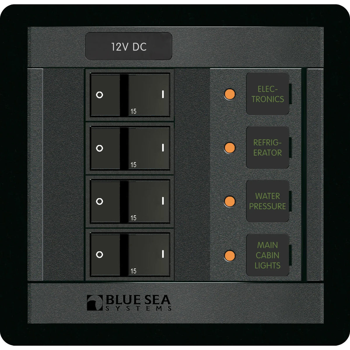 Blue Sea Systems DC Branch Circuit Breaker Panel, Pre-Wired Buses, Backlit Labels — Quality Boat Parts