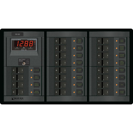 Blue Sea Systems DC Branch Circuit Breaker Panel, Pre-Wired Buses, Backlit Labels — Quality Boat Parts