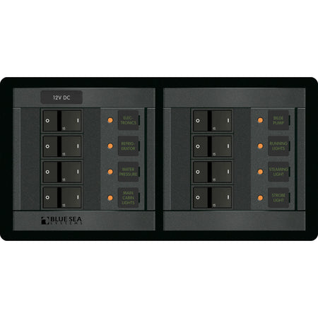 Blue Sea Systems DC Branch Circuit Breaker Panel, Pre-Wired Buses, Backlit Labels — Quality Boat Parts