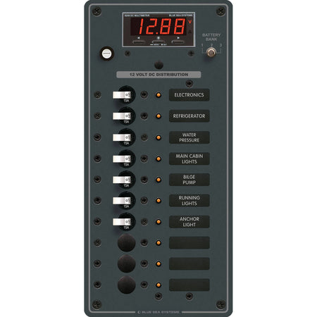 Blue Sea Systems DC Branch Circuit Breaker Panel, Pre-Wired Buses, Backlit Labels — Quality Boat Parts