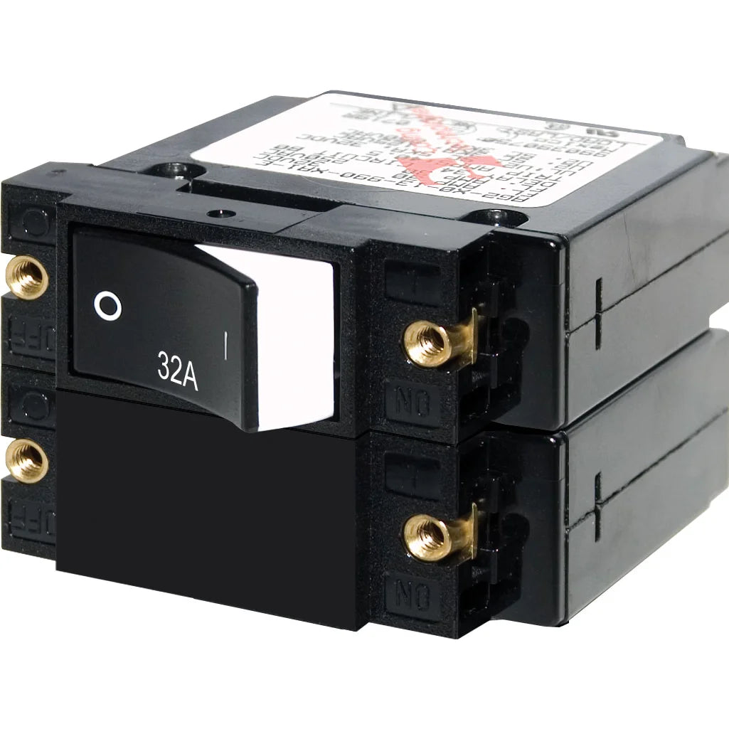 Blue Sea Systems A-Series Raised Rocker Circuit Breaker, Double Pole, 120/240V AC, 32V DC, Magnetic Hydraulic, Trip-Free — Quality Boat Parts
