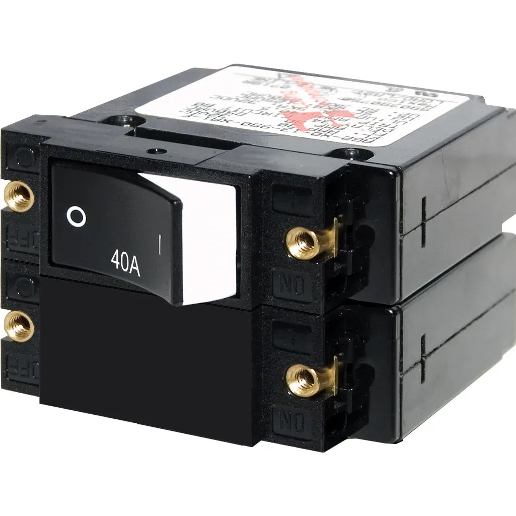 Blue Sea Systems A-Series Raised Rocker Circuit Breaker, Double Pole, 120/240V AC, 32V DC, Magnetic Hydraulic, Trip-Free — Quality Boat Parts