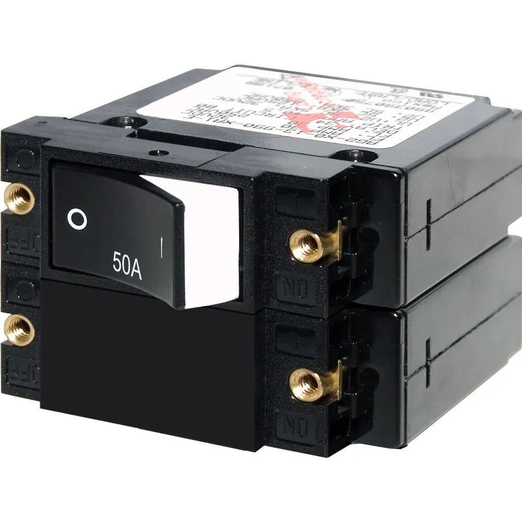 Blue Sea Systems A-Series Raised Rocker Circuit Breaker, Double Pole, 120/240V AC, 32V DC, Magnetic Hydraulic, Trip-Free — Quality Boat Parts