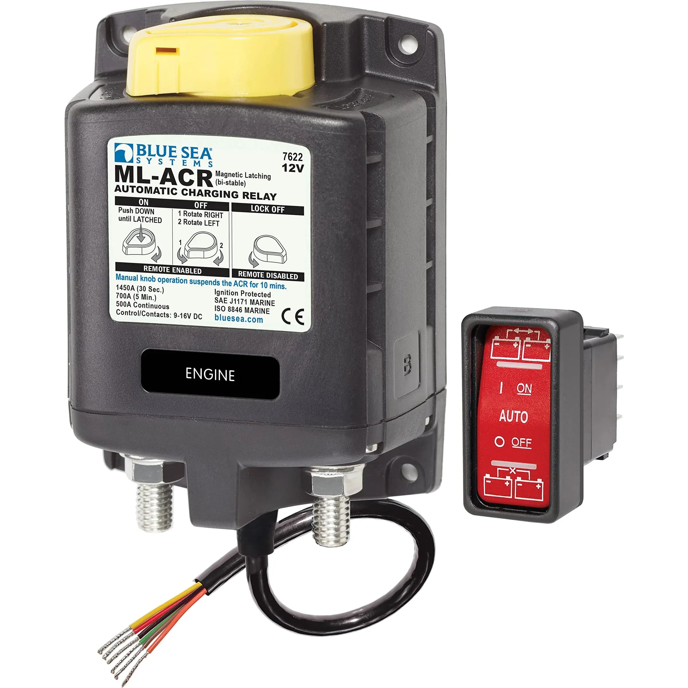 Blue Sea Systems ML-ACR Automatic Charging Relay, 500A, Magnetic Latching, Dual Sensing — Quality Boat Parts
