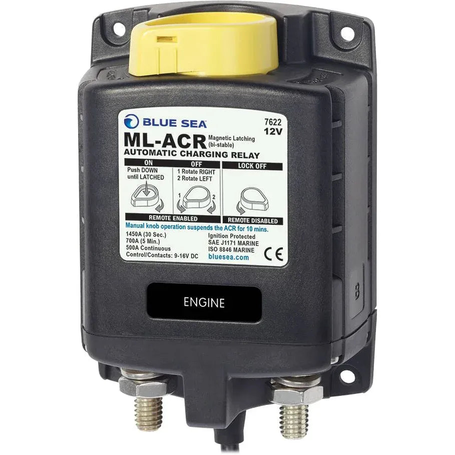 Blue Sea Systems ML-ACR Automatic Charging Relay, 500A, Magnetic Latching, Dual Sensing — Quality Boat Parts