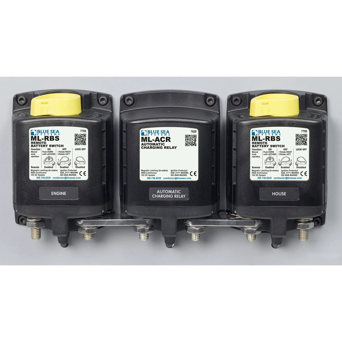 Blue Sea Systems ML-ACR Automatic Charging Relay, 500A, Magnetic Latching, Dual Sensing — Quality Boat Parts