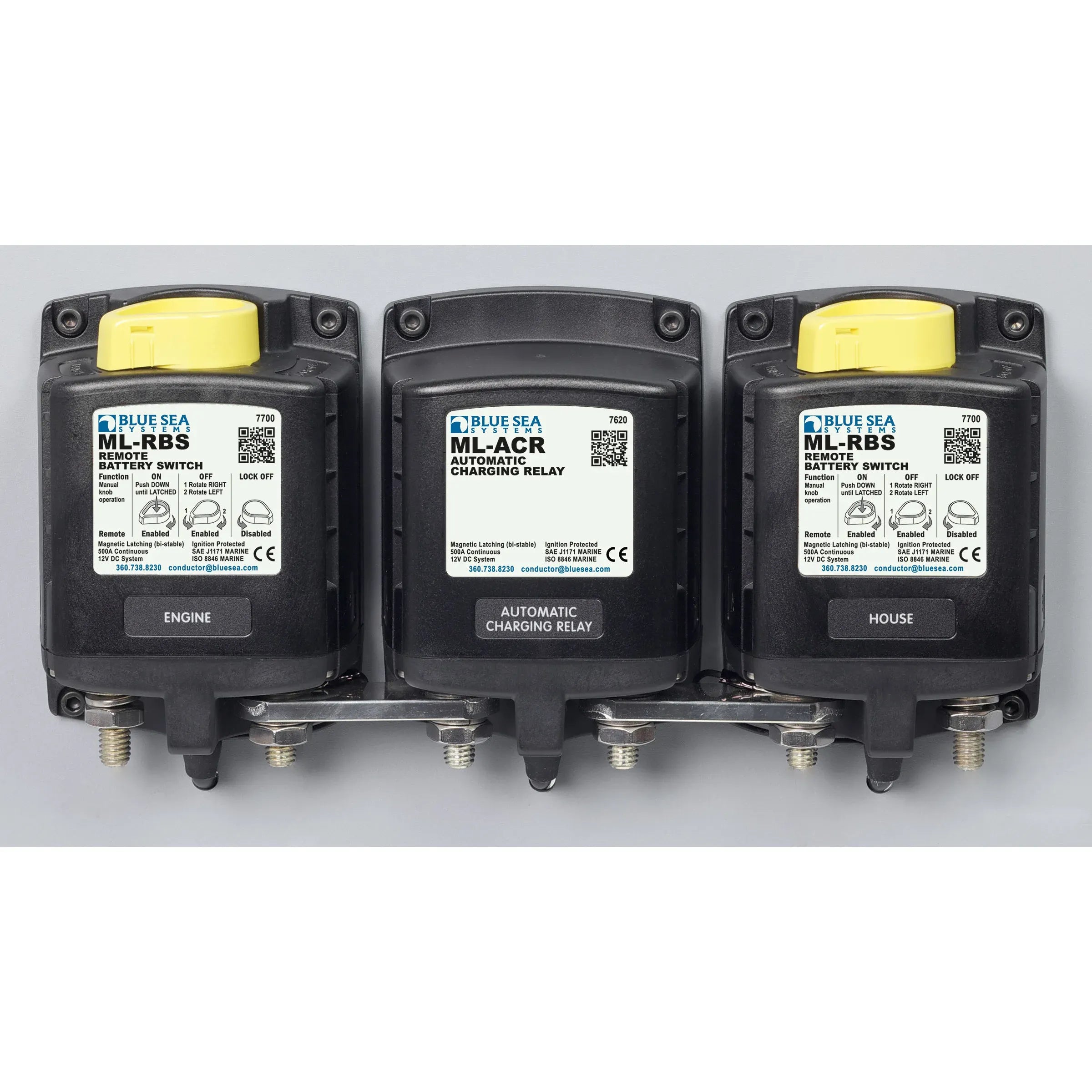 Blue Sea Systems ML-ACR Automatic Charging Relay, 500A, Magnetic Latching, Dual Sensing — Quality Boat Parts