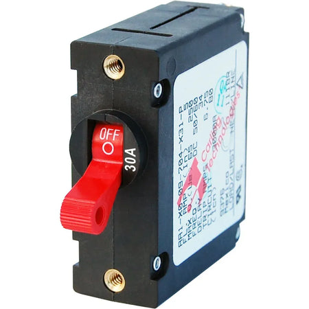 Blue Sea Systems A-Series Single Pole Toggle Circuit Breaker, AC/DC, Trip-Free — Quality Boat Parts
