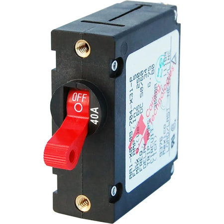 Blue Sea Systems A-Series Single Pole Toggle Circuit Breaker, AC/DC, Trip-Free — Quality Boat Parts