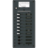 Blue Sea Systems Traditional Metal AC Branch Circuit Breaker Panel, 100A, Pre-Wired, Backlit Labels, ON Indicator LEDs — Quality Boat Parts