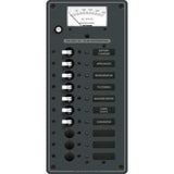 Blue Sea Systems Traditional Metal AC Branch Circuit Breaker Panel, 100A, Pre-Wired, Backlit Labels, ON Indicator LEDs — Quality Boat Parts