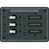 Blue Sea Systems Traditional Metal AC Branch Circuit Breaker Panel, 100A Max, Backlit Labels — Quality Boat Parts