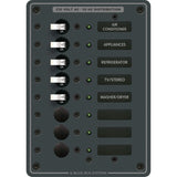 Blue Sea Systems Traditional Metal AC Branch Circuit Breaker Panel, 100A Max, Backlit Labels — Quality Boat Parts