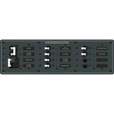 Blue Sea Systems Traditional Metal AC Source Selector Panel, 2 Sources, Lockout Slide — Quality Boat Parts