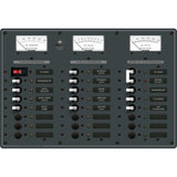 Blue Sea Systems Traditional Metal AC/DC Combination Breaker Panel, 230V AC, 12V DC, European, Fully Pre-Wired, Backlit Labels — Quality Boat Parts