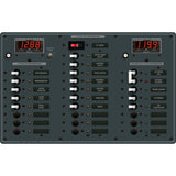 Blue Sea Systems Traditional Metal AC/DC Circuit Breaker Panel, AC Main + 6 Positions, DC Main + 18 Positions, Digital Multi-Function Meters — Quality Boat Parts