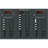 Blue Sea Systems Traditional Metal AC/DC Circuit Breaker Panel, AC Main + 6 Positions, DC Main + 18 Positions, Digital Multi-Function Meters — Quality Boat Parts