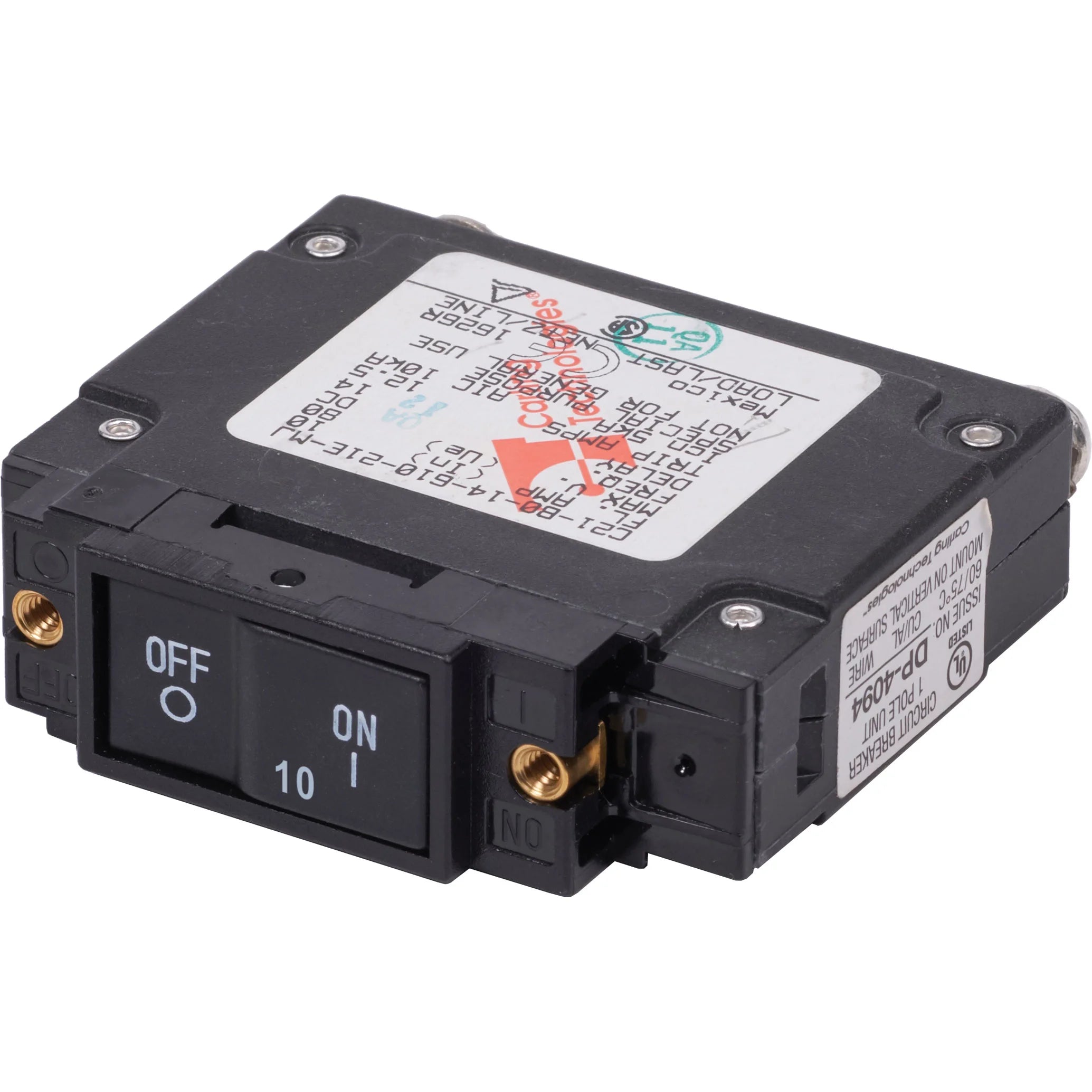 Blue Sea Systems C-Series UL-489 Circuit Breaker, 1-Pole, 80V DC, Flat Rocker, 10,000A Interrupt Capacity — Quality Boat Parts