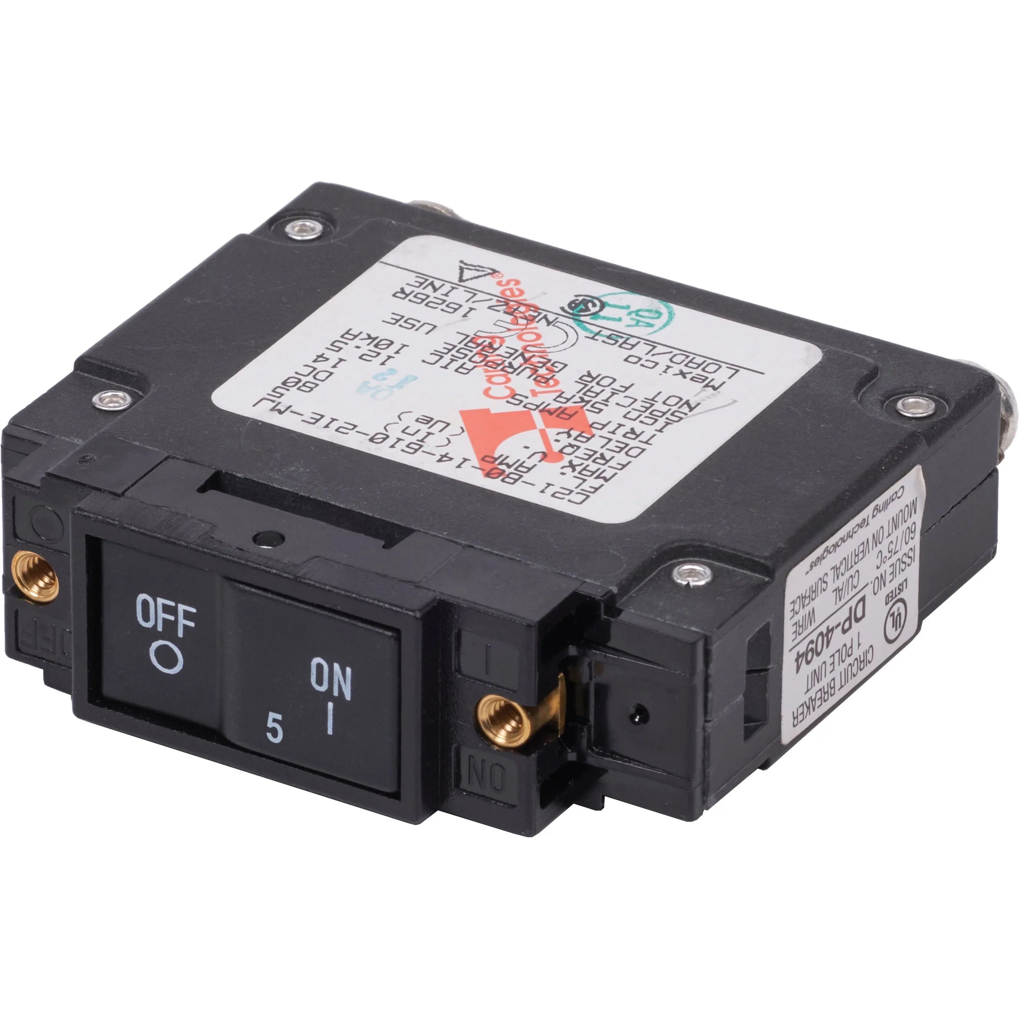 Blue Sea Systems C-Series UL-489 Circuit Breaker, 1-Pole, 80V DC, Flat Rocker, 10,000A Interrupt Capacity — Quality Boat Parts