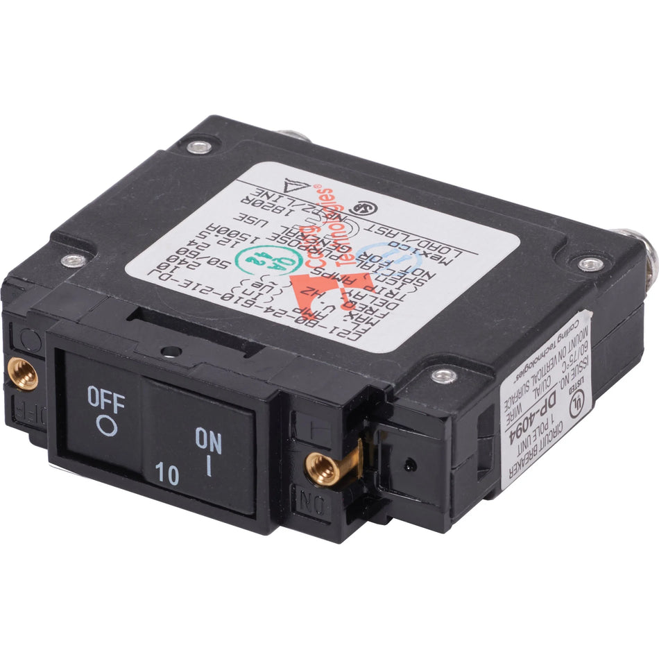 Blue Sea Systems UL-489 Circuit Breaker, 1-Pole, 240V AC, Flat Rocker — Quality Boat Parts