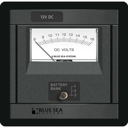 Blue Sea Systems 360 DC Voltmeter Panel, 4.75 x 4.88 in, 3-Position Switch — Quality Boat Parts
