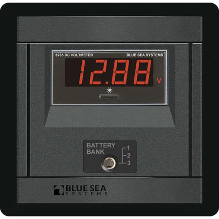 Blue Sea Systems 360 DC Voltmeter Panel, 4.75 x 4.88 in, 3-Position Switch — Quality Boat Parts