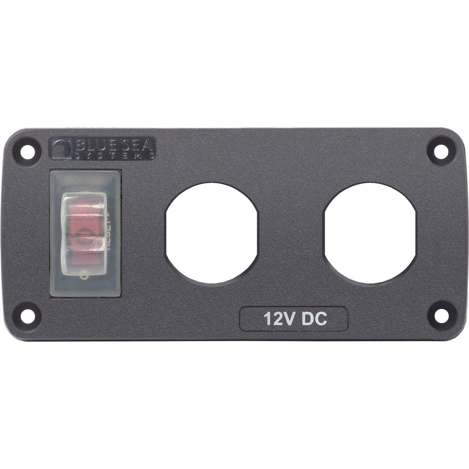 Blue Sea Systems Water-Resistant Accessory Panel, 12V DC, 15A Circuit Breaker, Pre-Wired Harness — Quality Boat Parts