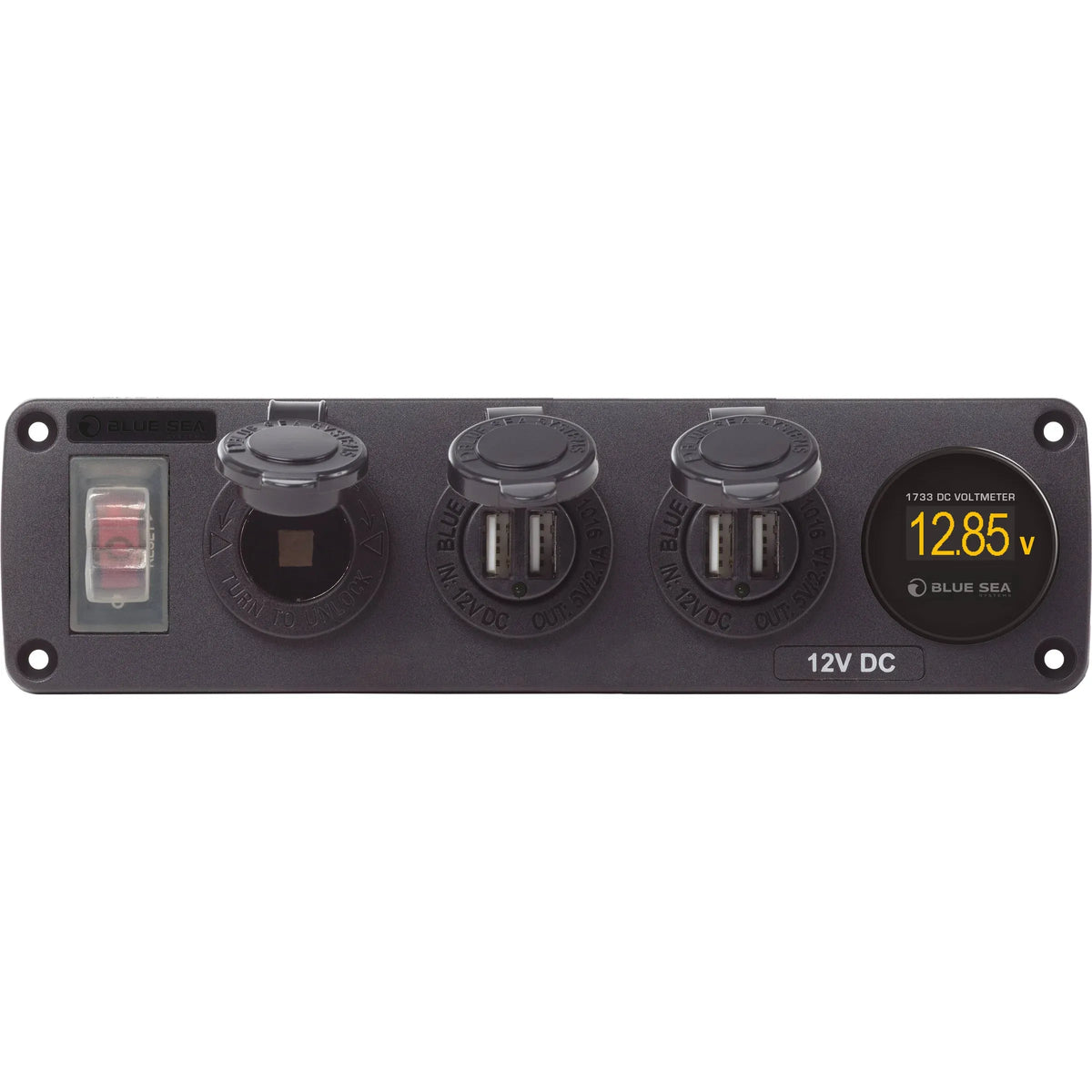 Blue Sea Systems Water-Resistant Accessory Panel, 12V DC, 15A Circuit Breaker, Pre-Wired Harness — Quality Boat Parts