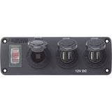 Blue Sea Systems Water-Resistant Accessory Panel, 12V DC, 15A Circuit Breaker, Pre-Wired Harness — Quality Boat Parts