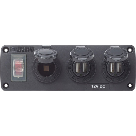 Blue Sea Systems Water-Resistant Accessory Panel, 12V DC, 15A Circuit Breaker, Pre-Wired Harness — Quality Boat Parts
