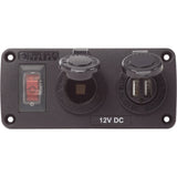 Blue Sea Systems Water-Resistant Accessory Panel, 12V DC, 15A Circuit Breaker, Pre-Wired Harness — Quality Boat Parts