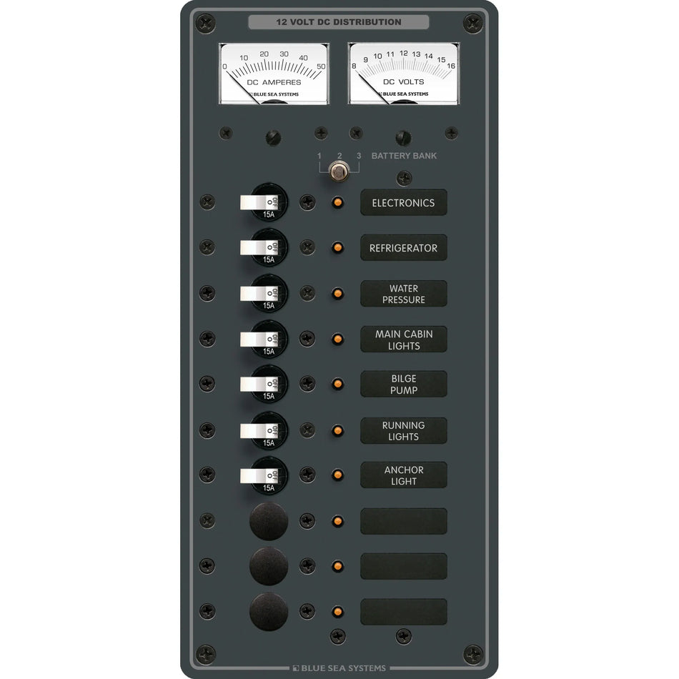 Blue Sea Systems Traditional Metal DC Branch Circuit Breaker Panel — Quality Boat Parts