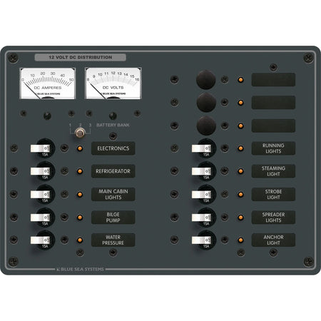 Blue Sea Systems Traditional Metal DC Branch Circuit Breaker Panel — Quality Boat Parts