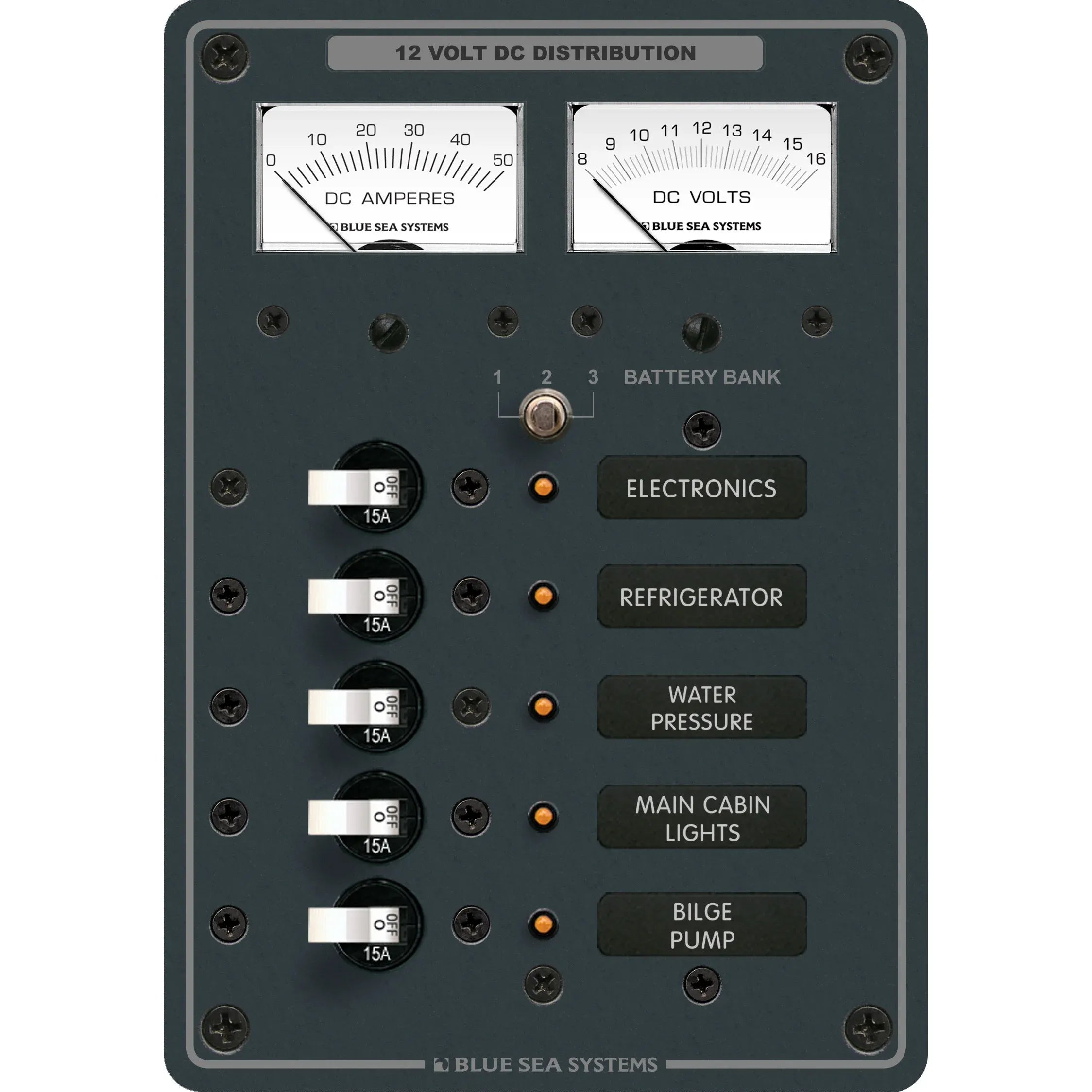 Blue Sea Systems Traditional Metal DC Branch Circuit Breaker Panel — Quality Boat Parts