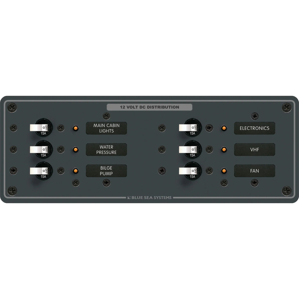 Blue Sea Systems Traditional Metal DC Branch Circuit Breaker Panel — Quality Boat Parts