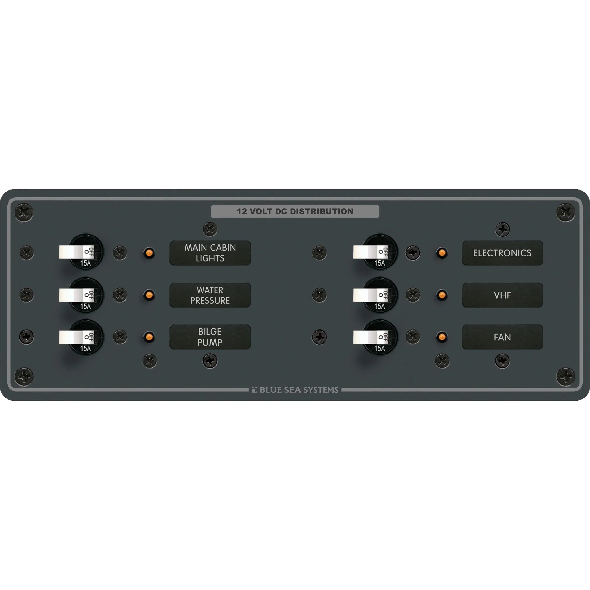 Blue Sea Systems Traditional Metal DC Branch Circuit Breaker Panel — Quality Boat Parts