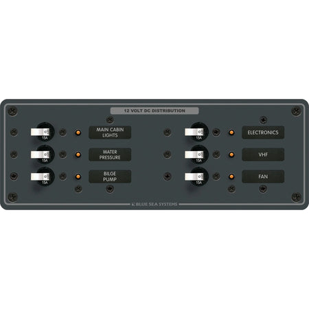 Blue Sea Systems Traditional Metal DC Branch Circuit Breaker Panel — Quality Boat Parts