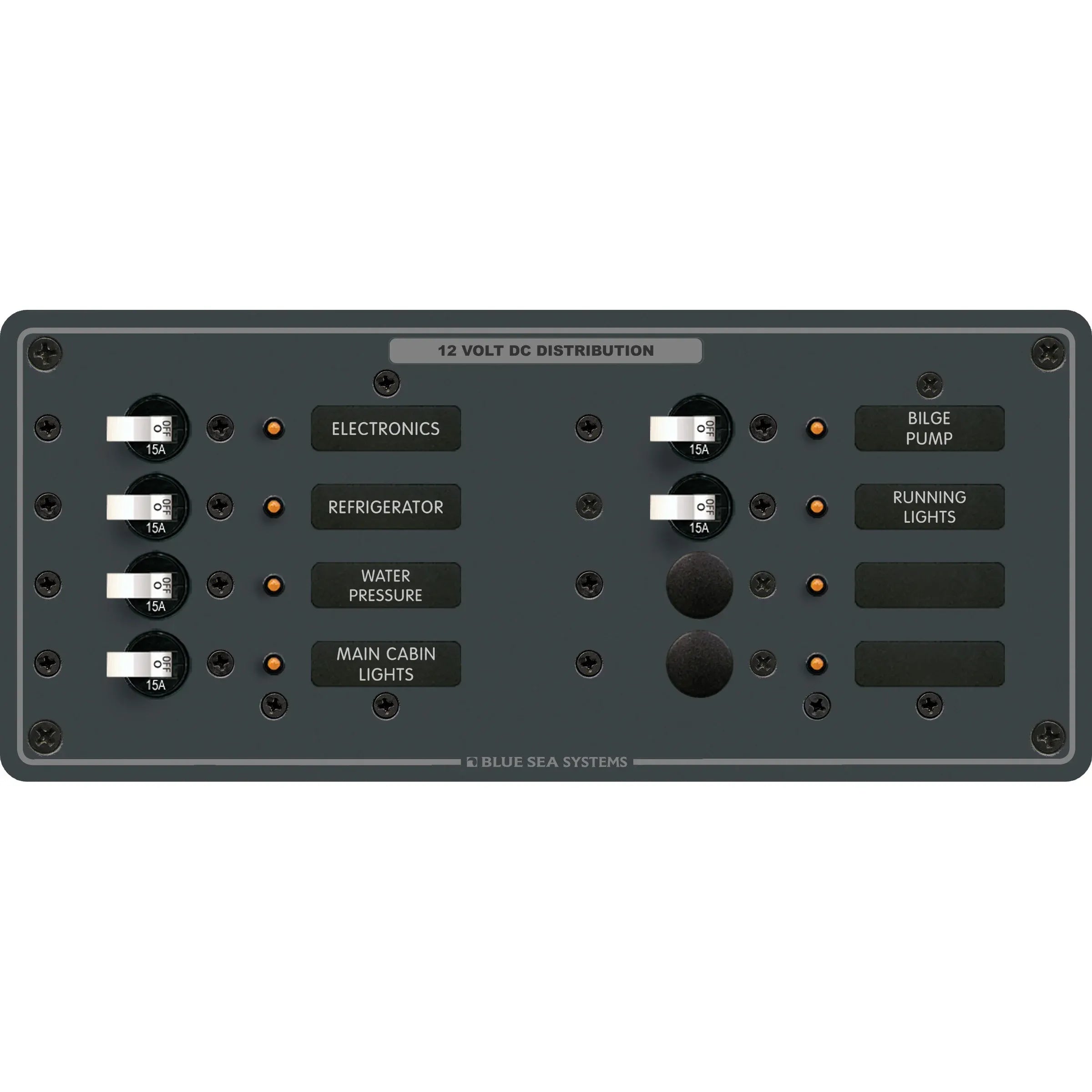 Blue Sea Systems Traditional Metal DC Branch Circuit Breaker Panel — Quality Boat Parts