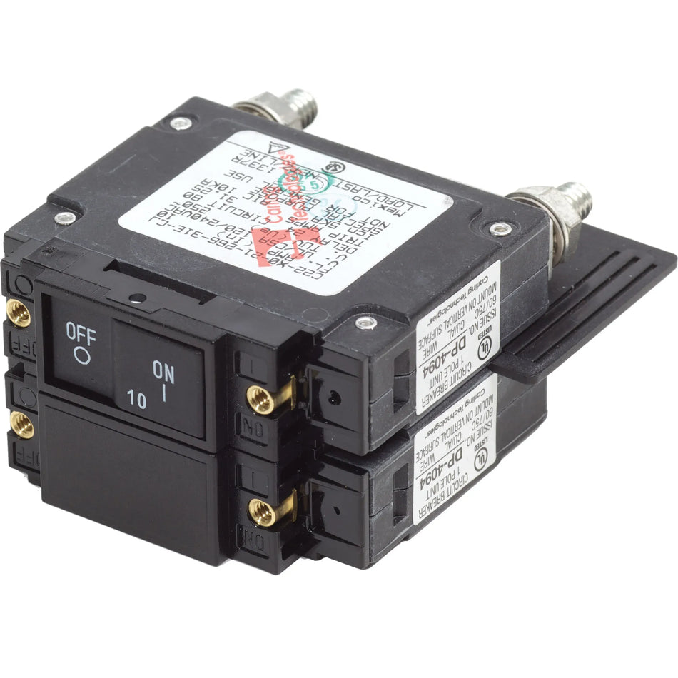 Blue Sea Systems UL-489 Circuit Breaker, 240V AC, 2-Pole, Flat Rocker — Quality Boat Parts