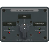 Blue Sea Systems Traditional Metal AC Rotary Switch Panel, Source Selector, Reverse Polarity and Power LEDs — Quality Boat Parts