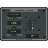 Blue Sea Systems Traditional Metal AC Rotary Switch Panel, Source Selector, Reverse Polarity and Power LEDs — Quality Boat Parts