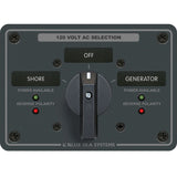 Blue Sea Systems Traditional Metal AC Rotary Switch Panel, Source Selector, Reverse Polarity and Power LEDs — Quality Boat Parts