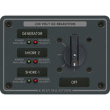 Blue Sea Systems Traditional Metal AC Rotary Switch Panel, Source Selector, Reverse Polarity and Power LEDs — Quality Boat Parts