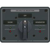 Blue Sea Systems Traditional Metal AC Rotary Switch Panel, Source Selector, Reverse Polarity and Power LEDs — Quality Boat Parts