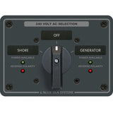 Blue Sea Systems Traditional Metal AC Rotary Switch Panel, Source Selector, Reverse Polarity and Power LEDs — Quality Boat Parts