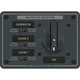 Blue Sea Systems Traditional Metal AC Rotary Switch Panel, Source Selector, Reverse Polarity and Power LEDs — Quality Boat Parts