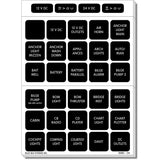 Blue Sea Systems Waterproof DC Label Kit, For WeatherDeck Waterproof Panels, Black Square Labels — Quality Boat Parts