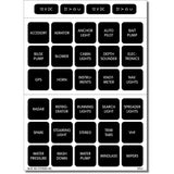 Blue Sea Systems Waterproof DC Label Kit, For WeatherDeck Waterproof Panels, Black Square Labels — Quality Boat Parts