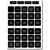 Blue Sea Systems Waterproof DC Label Kit, For WeatherDeck Waterproof Panels, Black Square Labels — Quality Boat Parts