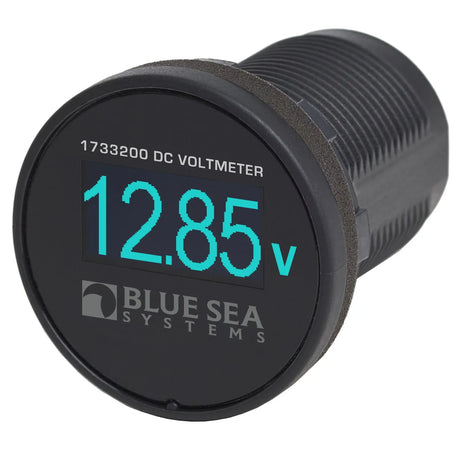 Blue Sea Systems Mini OLED DC Voltmeter, 12V/24V, 8-36V DC, 1-1/8 in Cutout — Quality Boat Parts